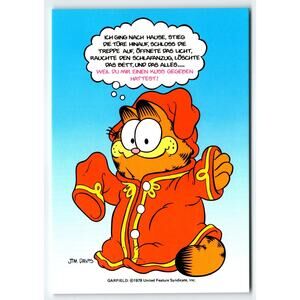 Vintage Garfield Postcard 1978 Jim Davis German Print Continental 6x4